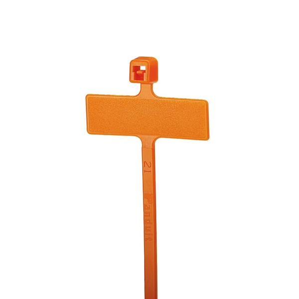 Cable Tie, 4 in L, 3/4 in Max Bundle Dia., Orange, Nylon 6/6, 18 lb Strength, 1000 PK